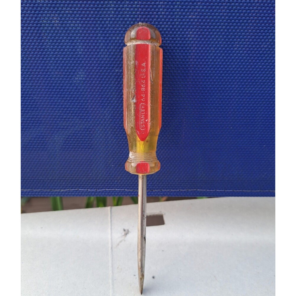 Vintage Stanley 64-864 Flat Slotted Screwdriver 4" Blade 8" Overall Length USA